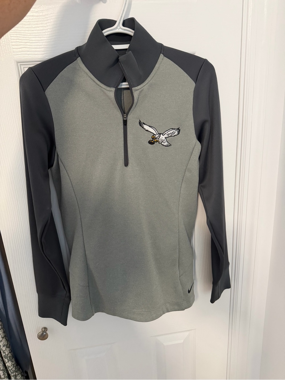 Nike Gray and Black Athletic Quarter-Zip Pullover